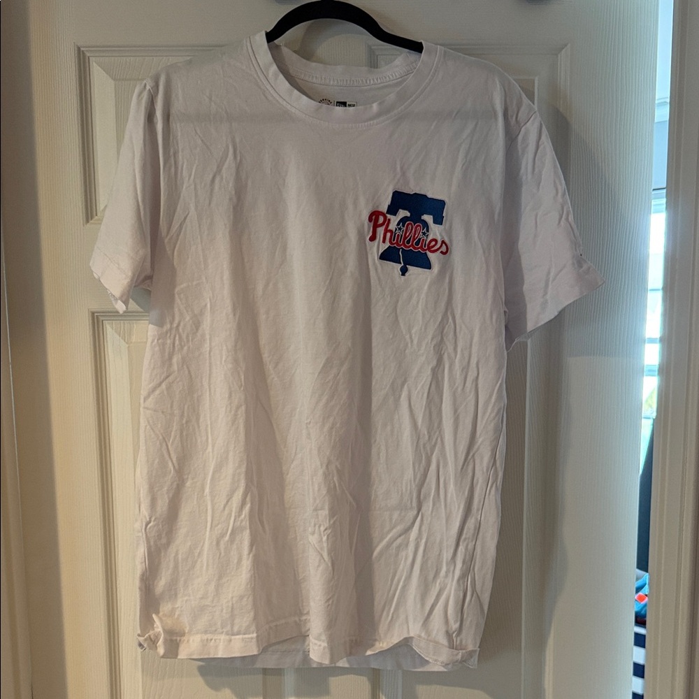 New Era White Phillies Logo Short-Sleeve Tee